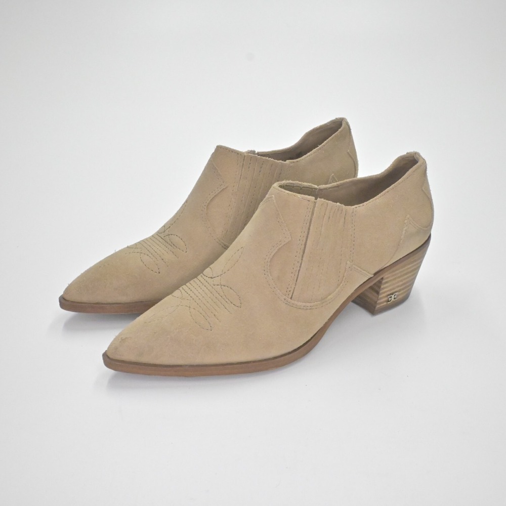 Sam Edelman Roy Cowboy Booties Womens‎ Size 6.5 Western Tan Ankle Boots Rodeo